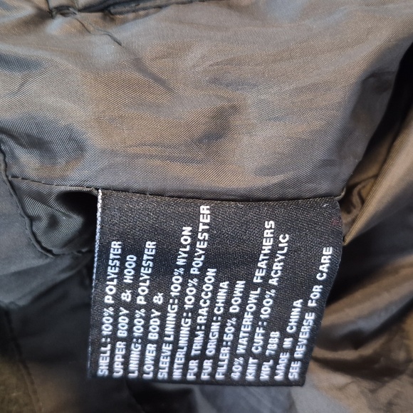 ANNE KLEIN Goose Down Puffer Trench With Racoon Fur Trim Largr - Picture 6 of 7